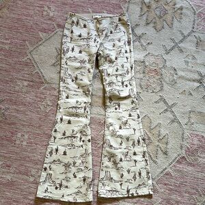 Free people we the free pull on jeans western pattern pants